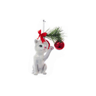 Noble Gems™ Christmas Cat Glass Ornament