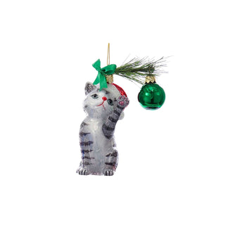 Noble Gems™ Christmas Cat Glass Ornament