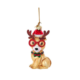 Noble Gems™ Glass Christmas Dog Ornament