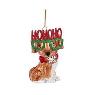 Noble Gems™ Glass Christmas Dog Ornament