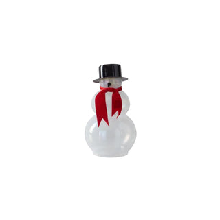 Clear Glass Snowman with Red Scarf