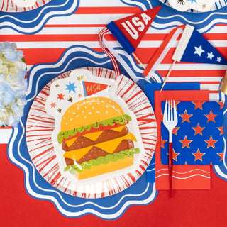 Navy Wavy Scallop Placemat