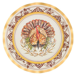 Turkey & Gourds by Rosanne Beck Wavy Dinner Plates