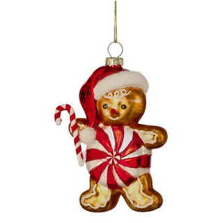 Peppermint Santa and Gingerbread Ornament
