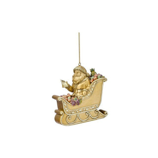 Golden Santa Ride Ornament