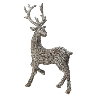 Glitter Rattan Standing Deer