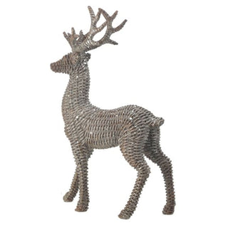 Glitter Rattan Standing Deer