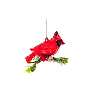 Red Cardinal On Mistletoe Branch Ornament