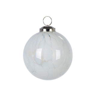 White Marble Finish Glass Ornament