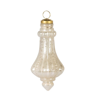 Ivory Glass Finial Ornament