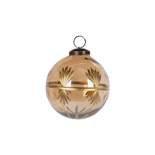 Cut Glass Amber Colored Ornaments