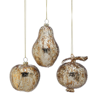Glittered Garden Fruit Ornament