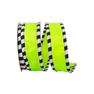 Neon Ticking Stripe Satin Ribbon, 1.5" X 10YD