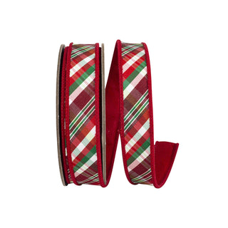 Peppermint Plaid Ribbon, 1" X 10YD