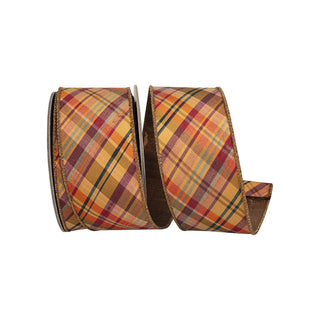 Harvest Plaid Metallic Ribbon, 2.5" X 10YD