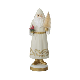 Cream Santa with Cardinal & Bottle Brush Tree