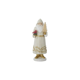Cream Santa with Cardinal & Bottle Brush Tree