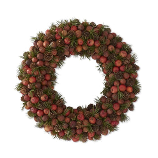 Orange Pods Pinecones & Pine Wreaths