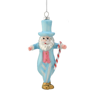 Pastel Peppermint Santa Ornament