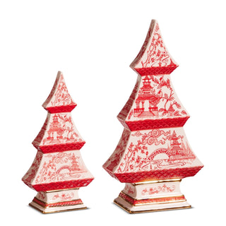 Red Chinoiserie Tree Set, 9"