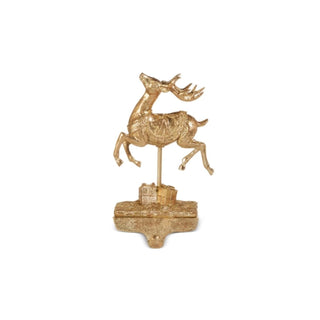 Golden Santa Reindeer Stocking Holder