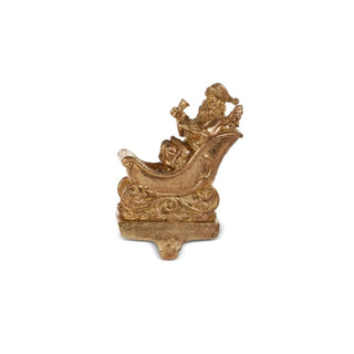 Golden Santa Reindeer Stocking Holder
