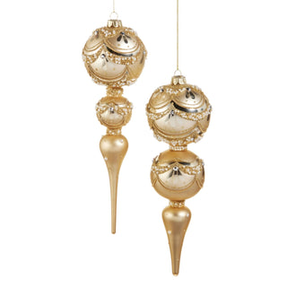 Gold Pearl Trimmed Finial Ornament