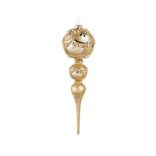 Gold Pearl Trimmed Finial Ornament