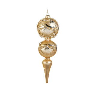 Gold Pearl Trimmed Finial Ornament