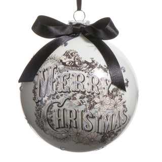 Vintage Merry Christmas Ball Ornament