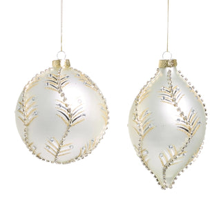 White and Gold Leaf Ornament