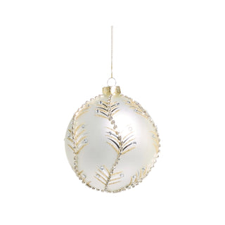 White and Gold Leaf Ornament