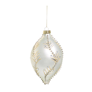 White and Gold Leaf Ornament