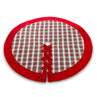 Red & White Plaid Tree Skirt, 60.5"