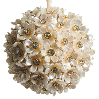 Pearl Floral Ball Ornament, 5"