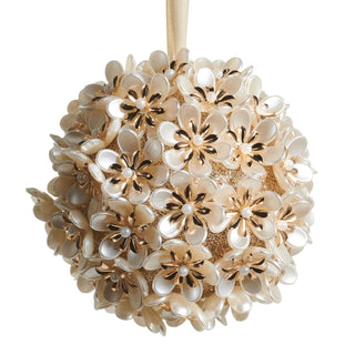 Pearl Floral Ball Ornament, 4"