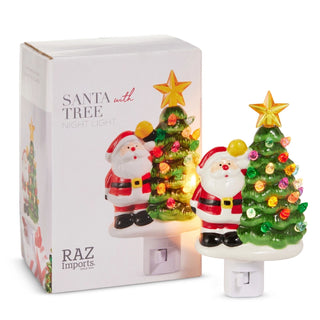 Boxed Santa with Tree Night Light