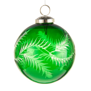 Green Etched Pattern Ornament, 4"