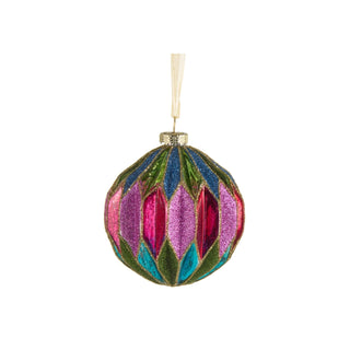 Antiqued Glitter Ball Ornament