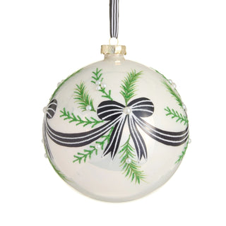 Black Bow Bunting Ball Ornament