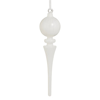 White Stripe Finial Ornament