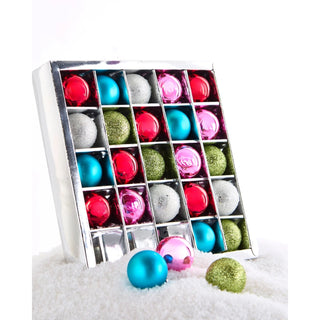 Box of Multicolor Ball Ornaments