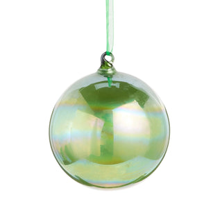 Green Iridescent Ball Ornament, 4"