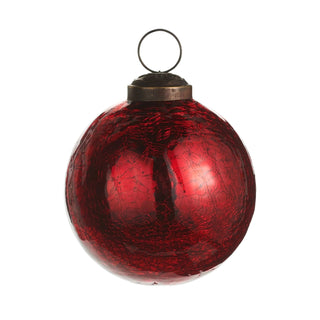 Marbled Shiny Red Ball Ornament
