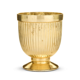 Gold Mercury Glass Footed Container, 5"