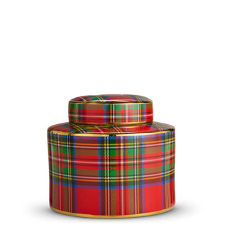Tartan Plaid Decorative Jar, 10"