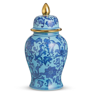 Dark Blue Floral Ginger Jar