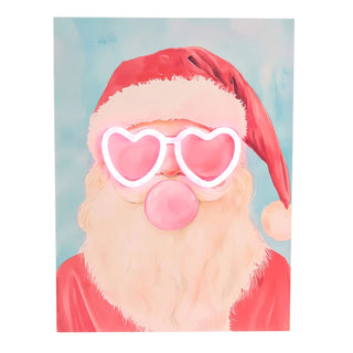 Santa with Lit Neon Glasses Wall Art