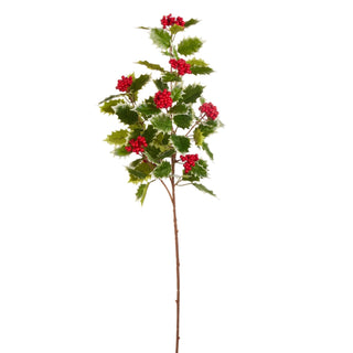 Holly and Red Berry Spray