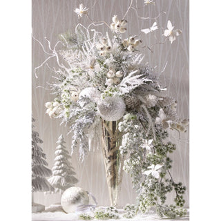 Iced White Berry Pod Spray